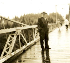 People posing with bridges